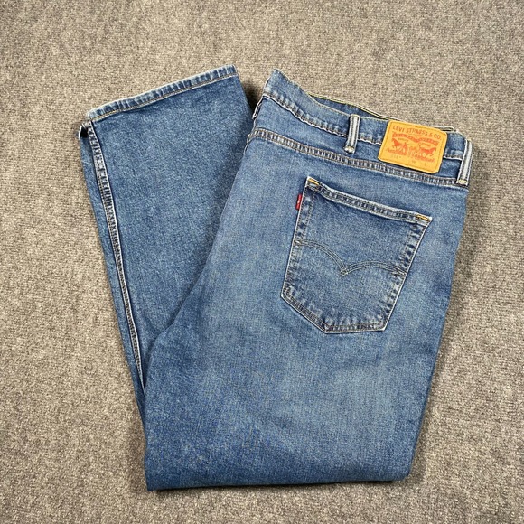 Levis 514 Men's Straight Leg Blue Denim Jeans Medium Wash Size 48x27 - Picture 1 of 10